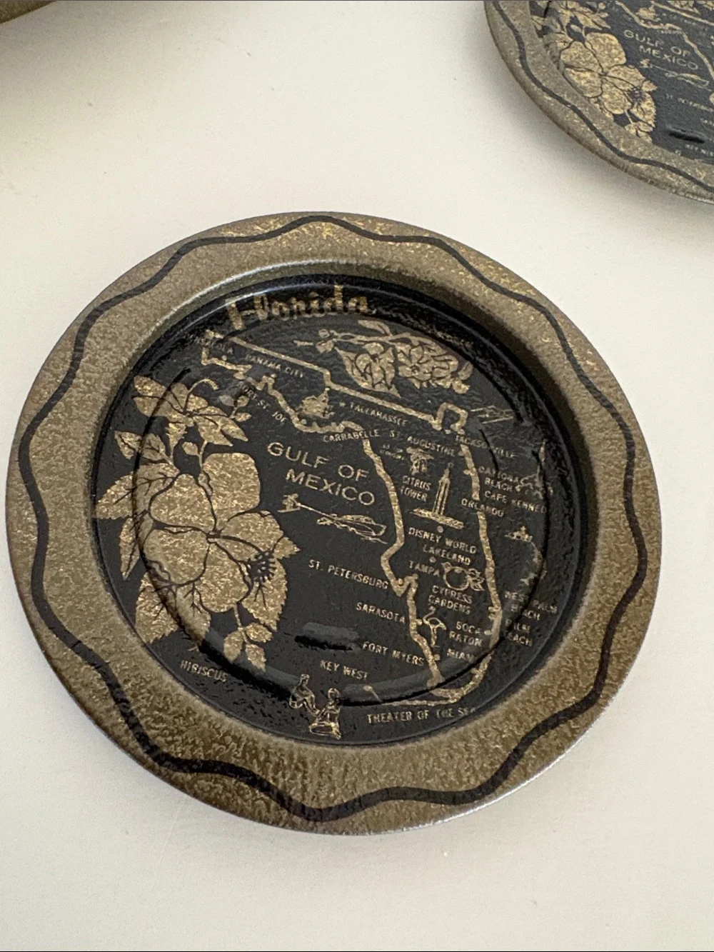 MCM FLORIDA STATE SOUVENIR DRINK TRAY AND COASTER SET / FLORIDA